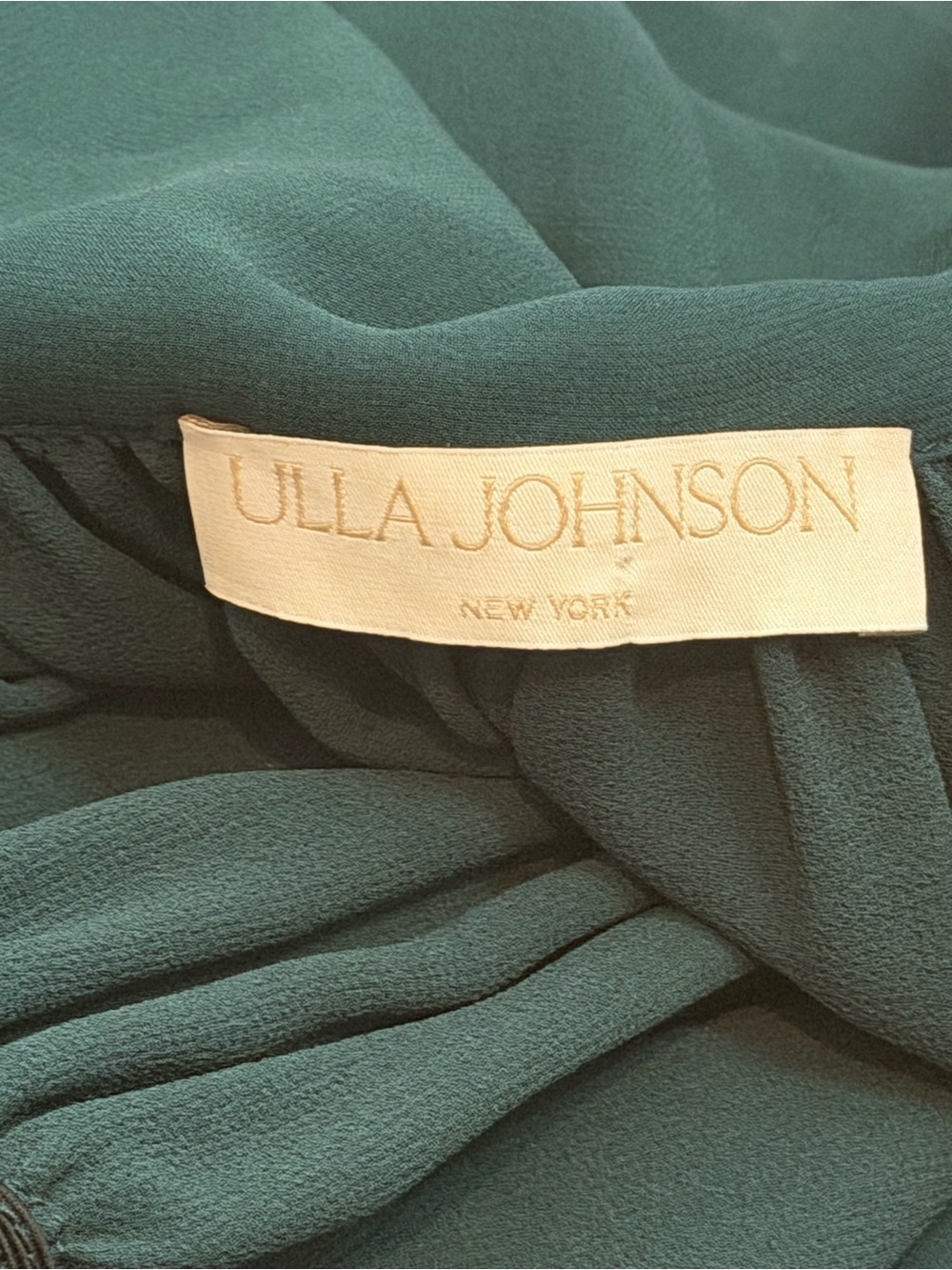 Ulla Johnson Maya Silk Chiffon Everglade Halter Midi Dress Smocked Waist | 4 - Picture 7 of 8